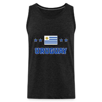 Uruguay - Männer Premium Bio Tank Top - Anthrazit - Vorne - Alexander (188cm)