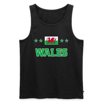 Wales - Men's Premium Organic Tank Top - black - Front - AI Model Male 178 light (178cm)
