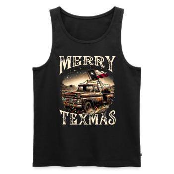Merry Texmas – Camionnette - Débardeur bio Premium Homme - noir - Devant - AI Model Male 178 light (178cm)