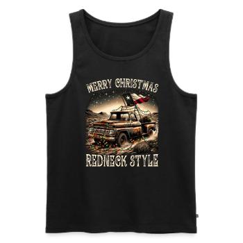 Merry Christmas Redneck Style - Pick up Truck - Männer Premium Bio Tank Top - Schwarz - Vorne - Michal (187cm)