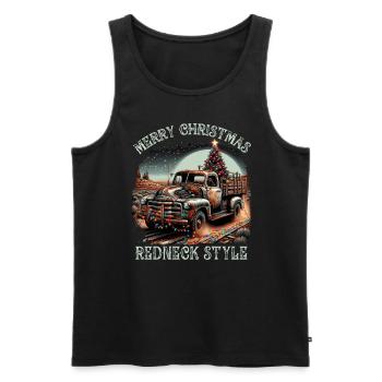 Merry Christmas Redneck Style - Pick up Truck - Männer Premium Bio Tank Top - Schwarz - Vorne - Michal (187cm)