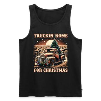 Truckin Home For Christmas – Pick-up-truck - Männer Premium Bio Tank Top - Schwarz - Vorne - Michal (187cm)