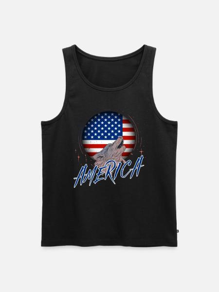 America - Men's Premium Organic Tank Top - black