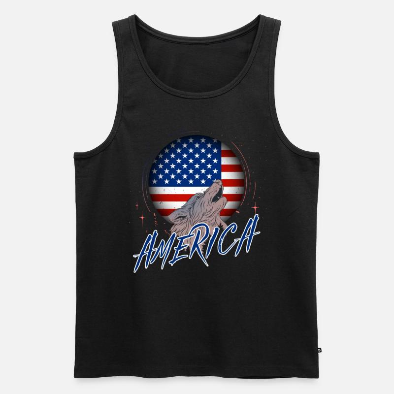 USA - Männer Premium Bio Tank Top - Schwarz