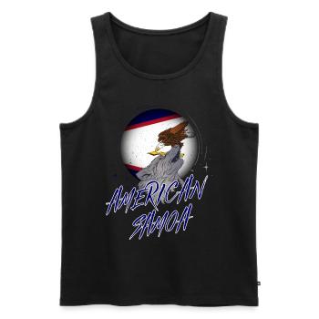 American Samoa - Men's Premium Organic Tank Top - black - Front - AI Model Male 178 light (178cm)