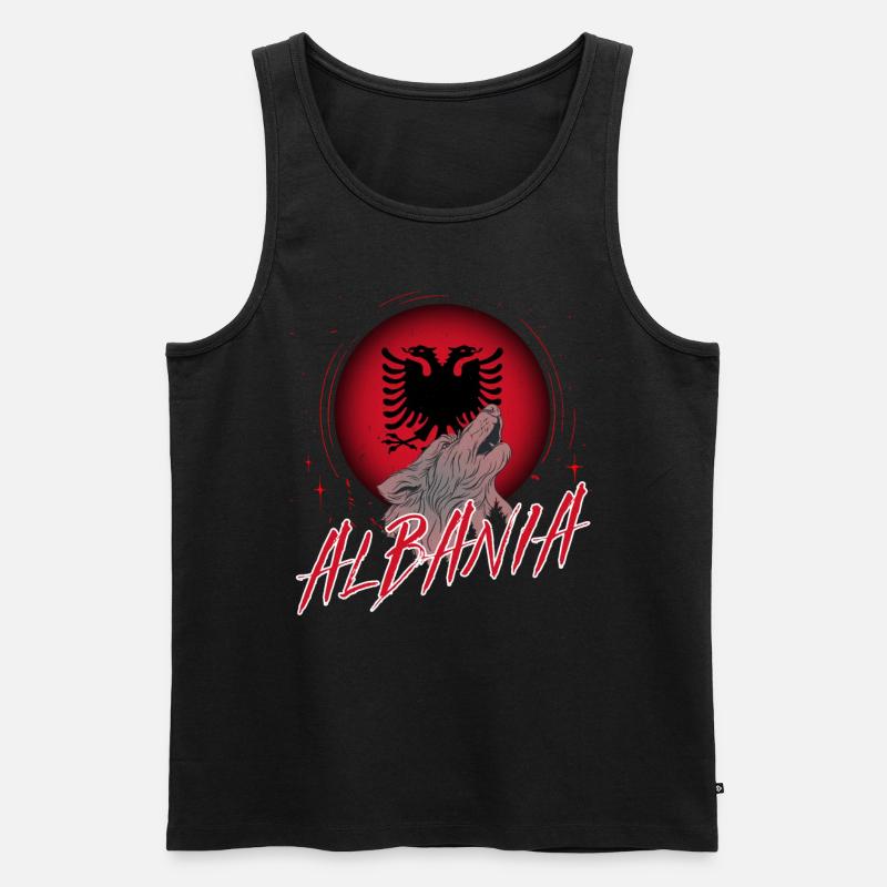 Albanien - Männer Premium Bio Tank Top - Schwarz