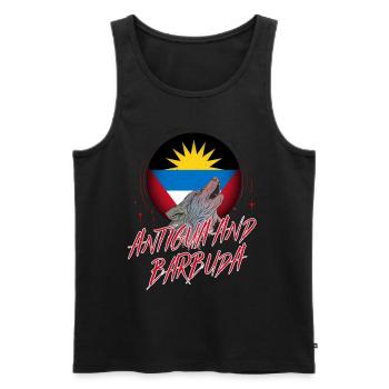 Antigua and Barbuda - Men's Premium Organic Tank Top - black - Front - AI Model Male 178 light (178cm)