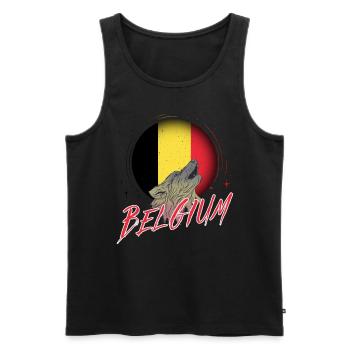Belgien - Männer Premium Bio Tank Top - Schwarz - Vorne - AI Model Male 178 light (178cm)
