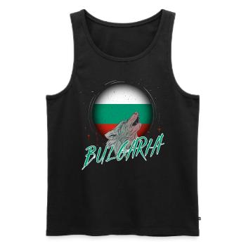 Bulgarien - Männer Premium Bio Tank Top - Schwarz - Vorne - AI Model Male 178 light (178cm)