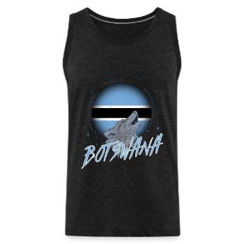 Botswana - Men's Premium Organic Tank Top - charcoal grey - Front - Alexander (188cm)