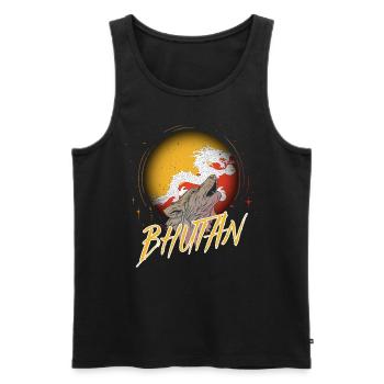 Bhutan - Men's Premium Organic Tank Top - black - Front - AI Model Male 178 light (178cm)