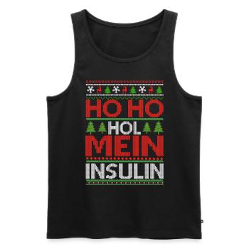 Ho Ho Hol mein Insulin - Ugly Christmas Sweater - Männer Premium Bio Tank Top - Schwarz - Vorne - AI Model Male 178 light (178cm)