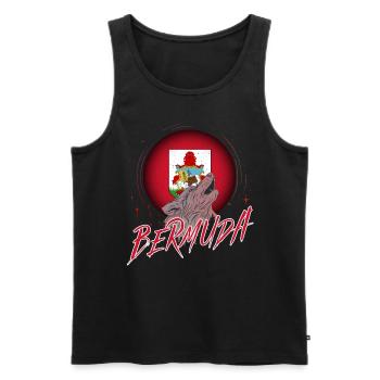 Bermuda - Men's Premium Organic Tank Top - black - Front - AI Model Male 178 light (178cm)