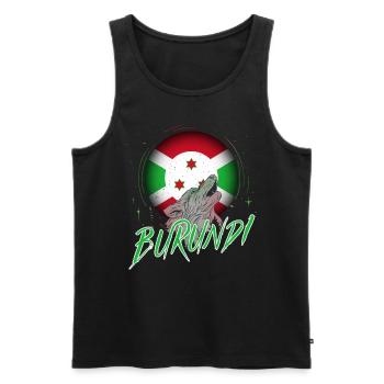 Burundi - Männer Premium Bio Tank Top - Schwarz - Vorne - AI Model Male 178 light (178cm)