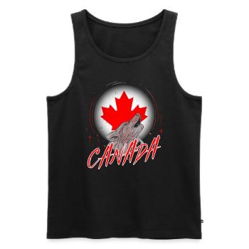 Kanada - Männer Premium Bio Tank Top - Schwarz - Vorne - AI Model Male 178 light (178cm)