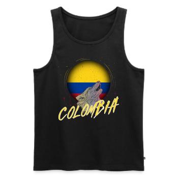 Colombia - Men's Premium Organic Tank Top - black - Front - Michal (187cm)