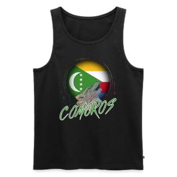 Komoren - Männer Premium Bio Tank Top - Schwarz - Vorne - AI Model Male 178 light (178cm)