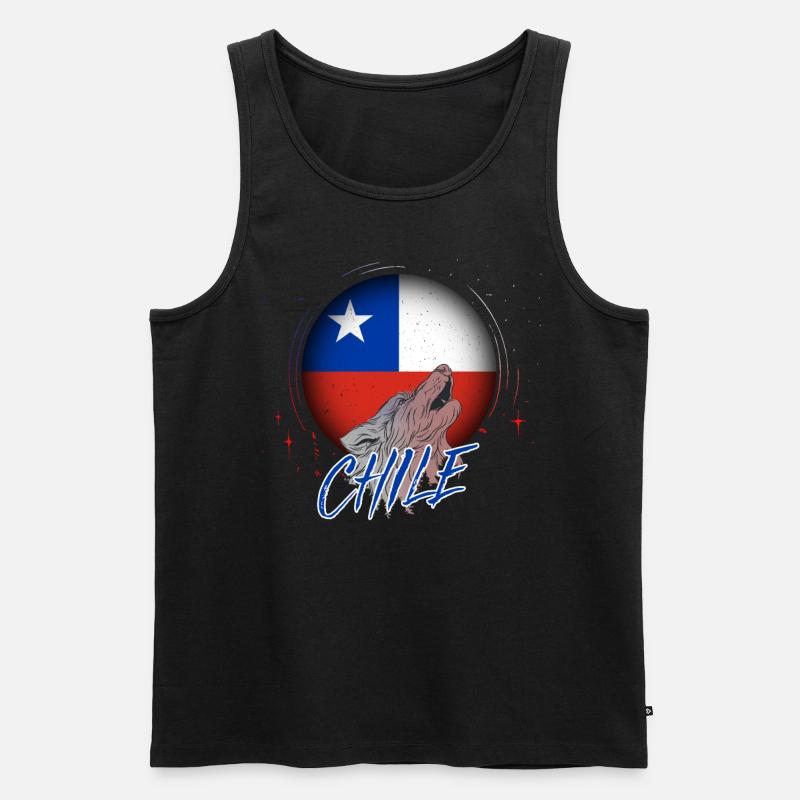 Chile - Männer Premium Bio Tank Top - Schwarz