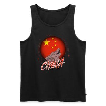 China - Männer Premium Bio Tank Top - Schwarz - Vorne - AI Model Male 178 light (178cm)