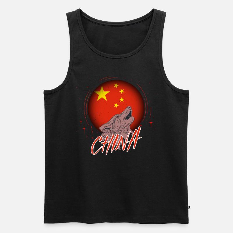 China - Männer Premium Bio Tank Top - Schwarz