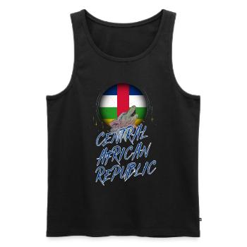 Central African Republic - Men's Premium Organic Tank Top - black - Front - AI Model Male 178 light (178cm)