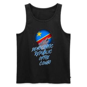 Demokratische Republik Kongo - Männer Premium Bio Tank Top - Schwarz - Vorne - AI Model Male 178 light (178cm)