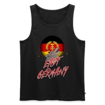 DDR - Männer Premium Bio Tank Top - Schwarz - Vorne - AI Model Male 178 light (178cm)
