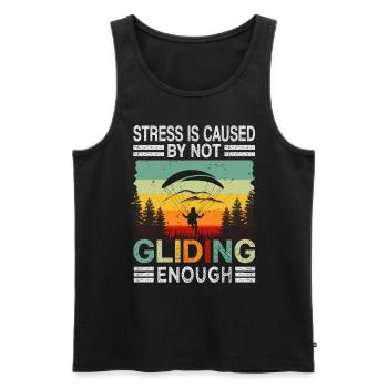 Stress Is Caused By Not Gliding Enough - Männer Premium Bio Tank Top - Schwarz - Vorne - AI Model Male 178 light (178cm)