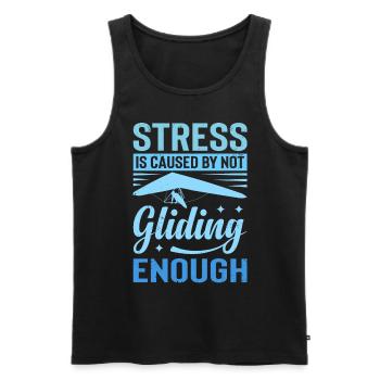 Stress Is Caused By Not Gliding Enough - Männer Premium Bio Tank Top - Schwarz - Vorne - AI Model Male 178 light (178cm)