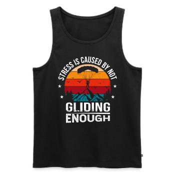 Stress Is Caused By Not Gliding Enough - Männer Premium Bio Tank Top - Schwarz - Vorne - AI Model Male 178 light (178cm)