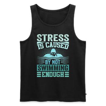 Stress Is Caused By Not Swimming Enough - Männer Premium Bio Tank Top - Schwarz - Vorne - AI Model Male 178 light (178cm)
