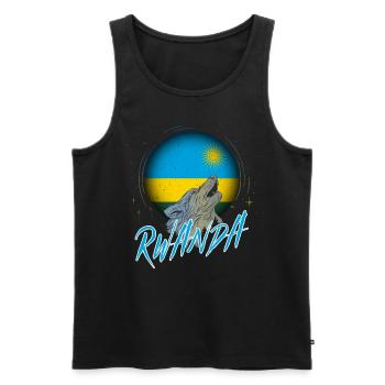 Ruanda - Männer Premium Bio Tank Top - Schwarz - Vorne - AI Model Male 178 light (178cm)