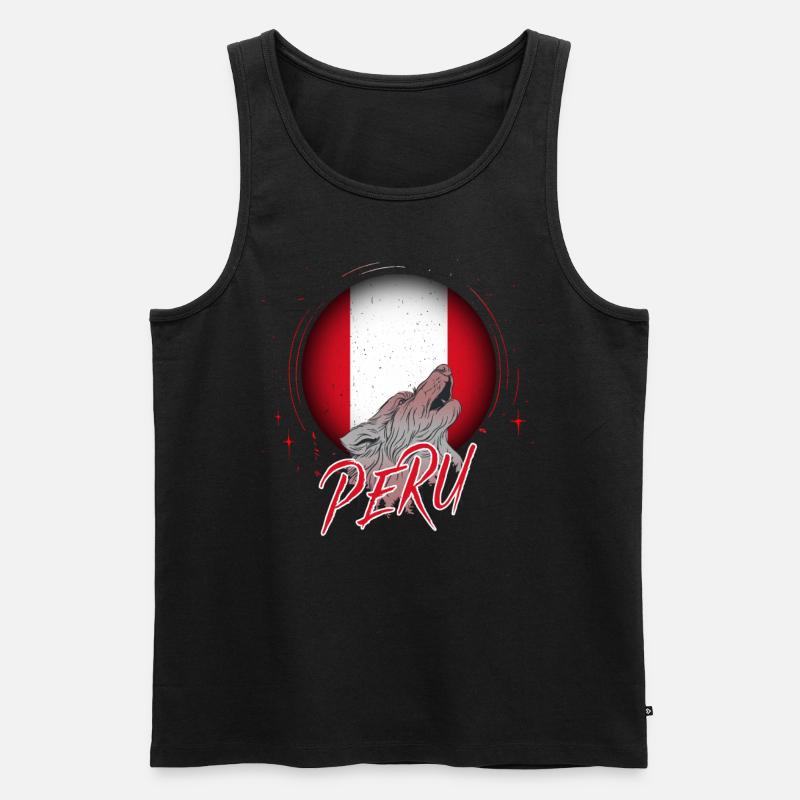 Peru - Männer Premium Bio Tank Top - Schwarz