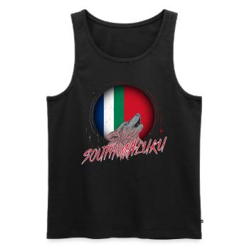 South Maluku - Men's Premium Organic Tank Top - black - Front - AI Model Male 178 light (178cm)