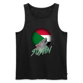 Sudan - Männer Premium Bio Tank Top - Schwarz - Vorne - AI Model Male 178 light (178cm)