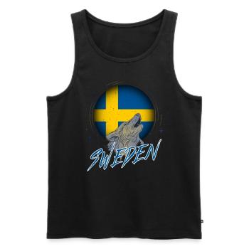 Sweden - Men's Premium Organic Tank Top - black - Front - AI Model Male 178 light (178cm)