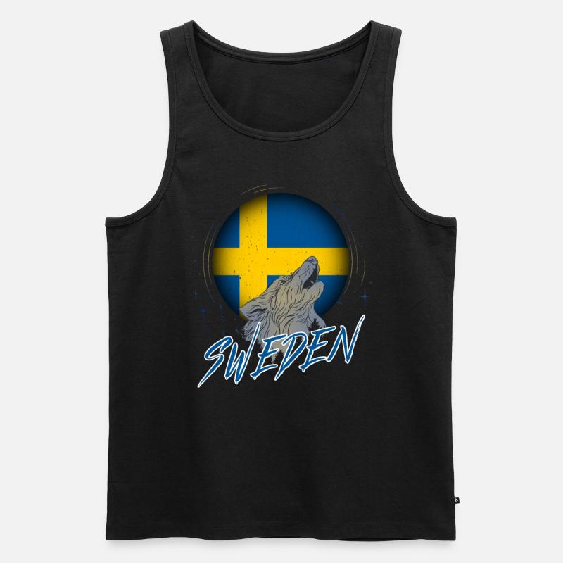 Schweden - Männer Premium Bio Tank Top - Schwarz