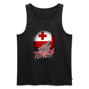 Tonga - Débardeur bio Premium Homme - noir - Devant - AI Model Male 178 light (178cm)