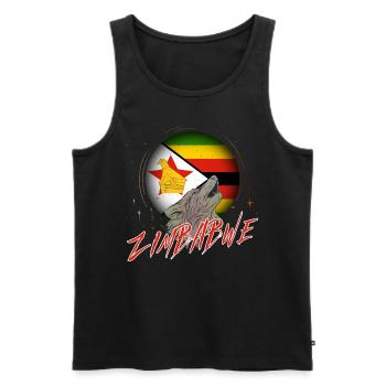 Zimbabwe - Men's Premium Organic Tank Top - black - Front - AI Model Male 178 light (178cm)