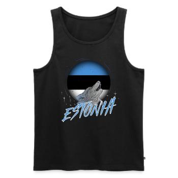 Estland - Männer Premium Bio Tank Top - Schwarz - Vorne - AI Model Male 178 light (178cm)