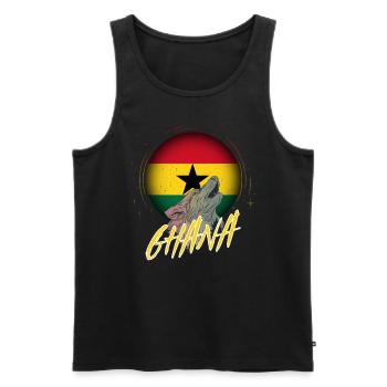 Ghana - Men's Premium Organic Tank Top - black - Front - AI Model Male 178 light (178cm)