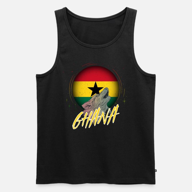 Ghana - Männer Premium Bio Tank Top - Schwarz