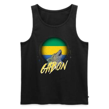 Gabon - Men's Premium Organic Tank Top - black - Front - AI Model Male 178 light (178cm)
