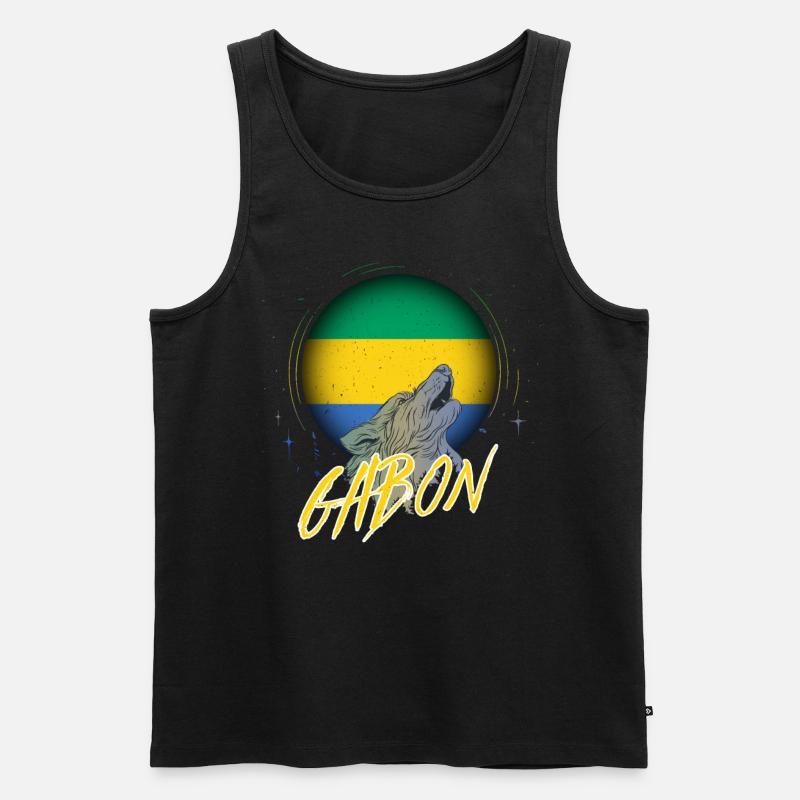 Gabun - Männer Premium Bio Tank Top - Schwarz