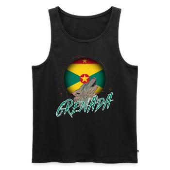 Grenada - Men's Premium Organic Tank Top - black - Front - AI Model Male 178 light (178cm)
