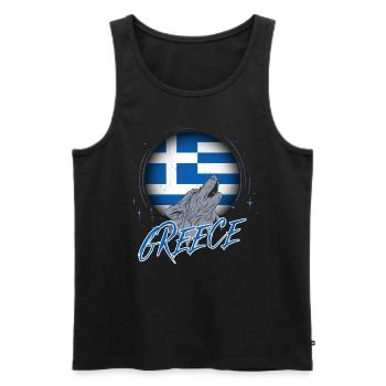 Griechenland - Männer Premium Bio Tank Top - Schwarz - Vorne - AI Model Male 178 light (178cm)