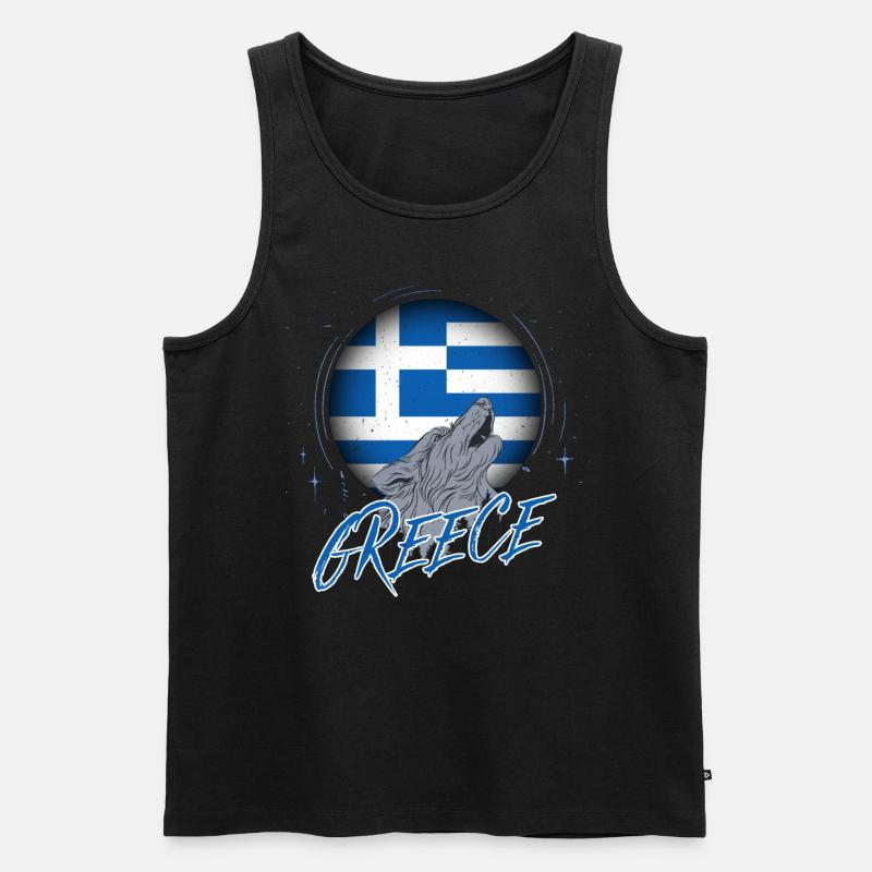 Griechenland - Männer Premium Bio Tank Top - Schwarz