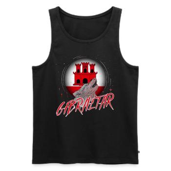 Gibraltar - Männer Premium Bio Tank Top - Schwarz - Vorne - AI Model Male 178 light (178cm)