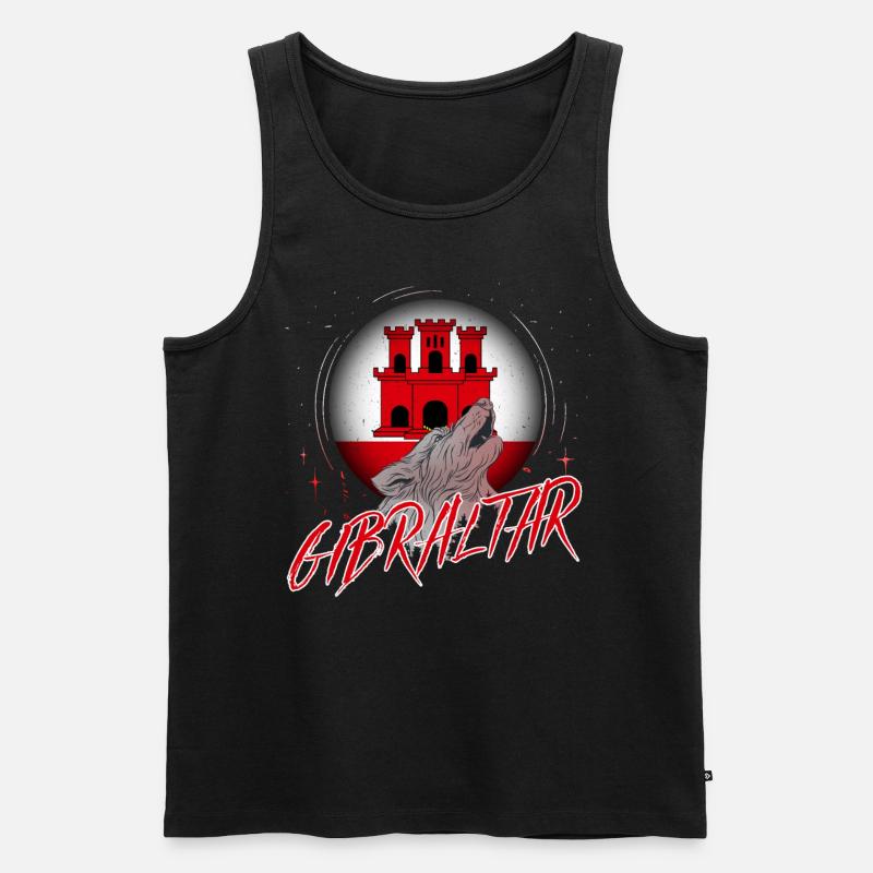 Gibraltar - Männer Premium Bio Tank Top - Schwarz