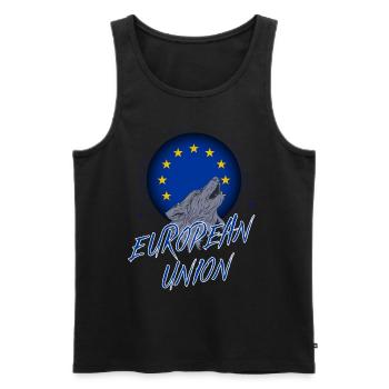 Europäische Union - Männer Premium Bio Tank Top - Schwarz - Vorne - AI Model Male 178 light (178cm)
